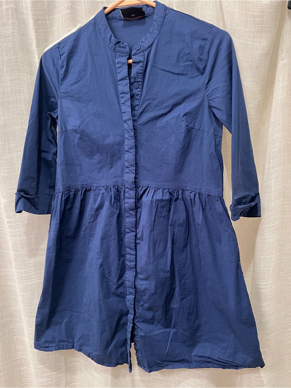 Tuckernuck Navy Crepe Royal Shirt Dress